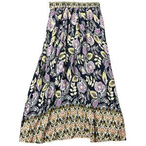 Long Skirt Womens Sz M Boho Hippie Gypsy Fairy Maxi Tassel‎ Tie Contrast Artsy